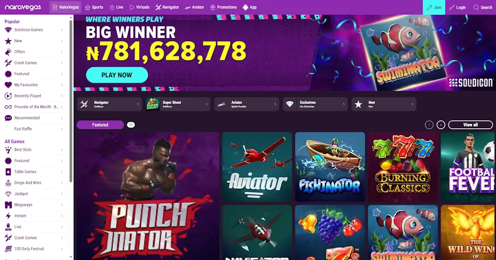 NairaBet Casino Screenshot